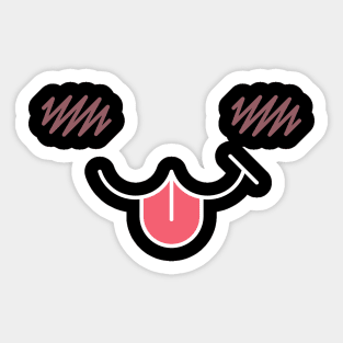 Funny Cute Kawaii face mask and sticker for kids anime lover Sticker